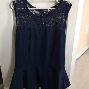 Lace peplum tank top